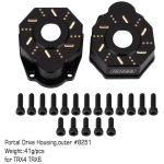 Black Brass 49g Outer Portal Drive Housing 8251 for TRX-4 TRX-6 Injora