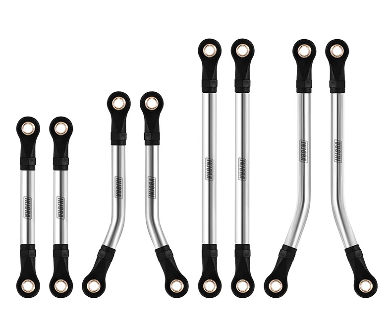 4m-08sr-stainless-steel-high-clearance-chassis-links-set-for-118-trx4m-defender-bronco-injora Stainless Steel High Clearance Chassis Links Set for 1/18 TRX4M Defender Bronco Injora - Image 1