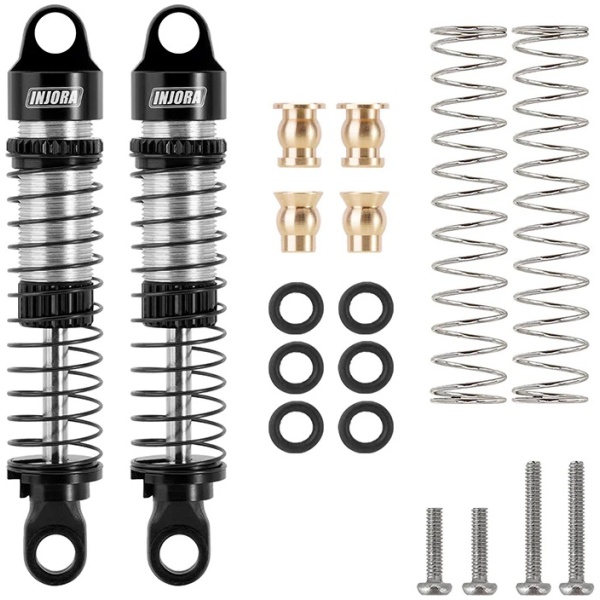 Oil Shocks 53mm Aluminum Threaded 1/18 TRX4M Black (2) Injora