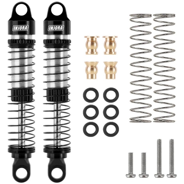 Oil Shocks 59mm Long Threaded Oil Shocks 1/18 TRX4M Black (2) Injora