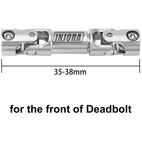 Stainless Steel Drive Shaft 35-38mm D Shaped Hole for SCX24 AX24 FCX18 FCX24M Deadbolt Front Injora