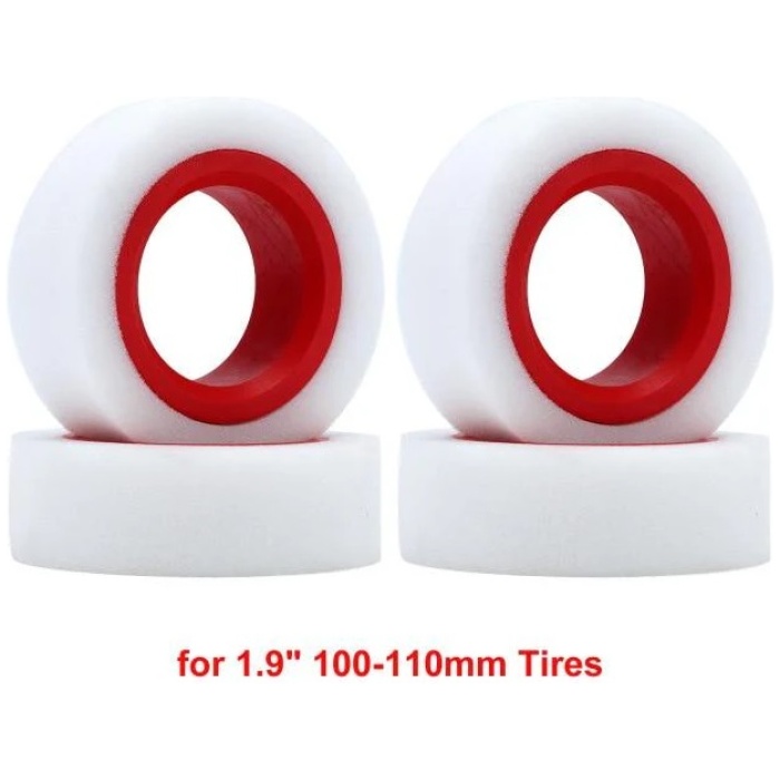 Espumas 1.9" Dual Stage Foam Inserts with Red TPE Inner Ring for 100-110mm Tires (4) INJORA - Image 1