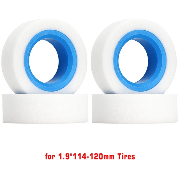 Espumas 1.9" Dual Stage Foam Inserts with Light Blue TPE Inner Ring for 114-120mm Tires (4) INJORA - Image 1