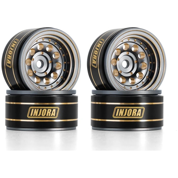 Jantes 1.0" 39g/pcs Brass Beadlock Wheels Negative Offset 2.65mm 1/24 1/18 RC Crawlers (4) Injora - Image 1