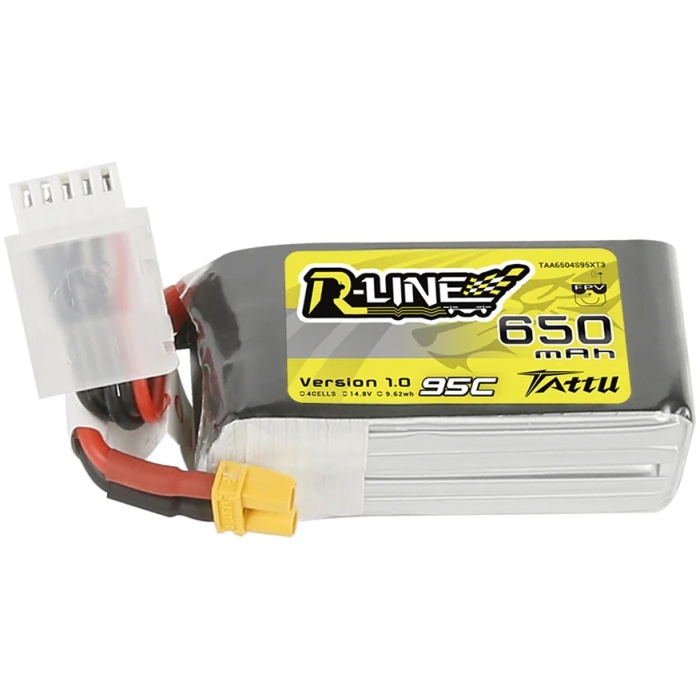 Bateria R-Line 650mAh 4S 14.8V 95C Lipo XT30 Tattu - Image 1