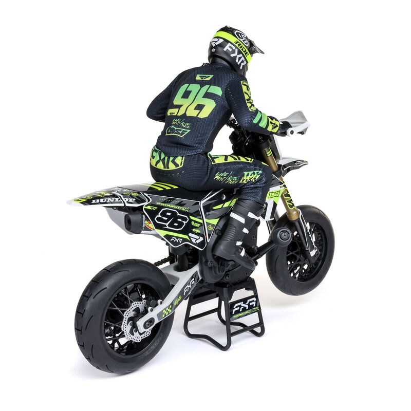los-2272-mota-14-promoto-sm-fxr-supermoto-motorcycle-rtr-basic-white-losi (5) Mota 1/4 Promoto-SM FXR Supermoto Motorcycle RTR Basic White LOSI - Image 3