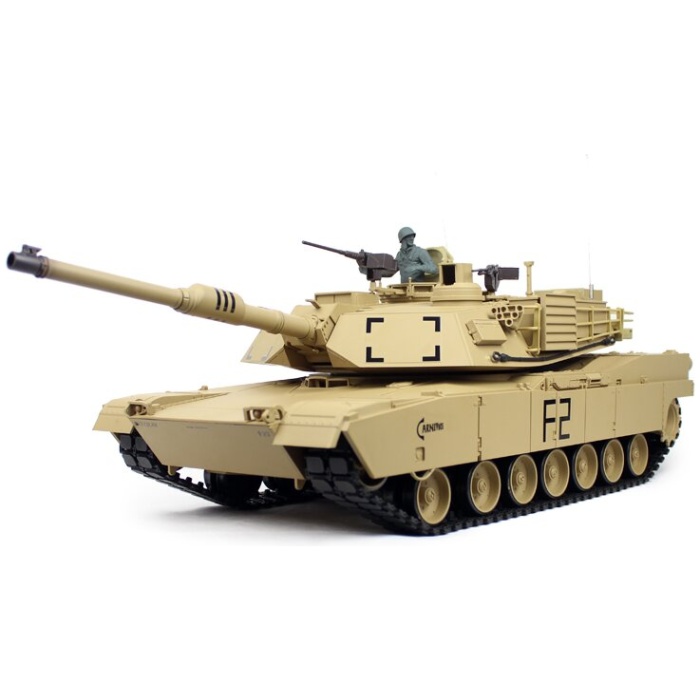 Militar Tank 1/16 RC M1A2 Abrams sand BB+IR (Metal Tracks) Torro - Image 1