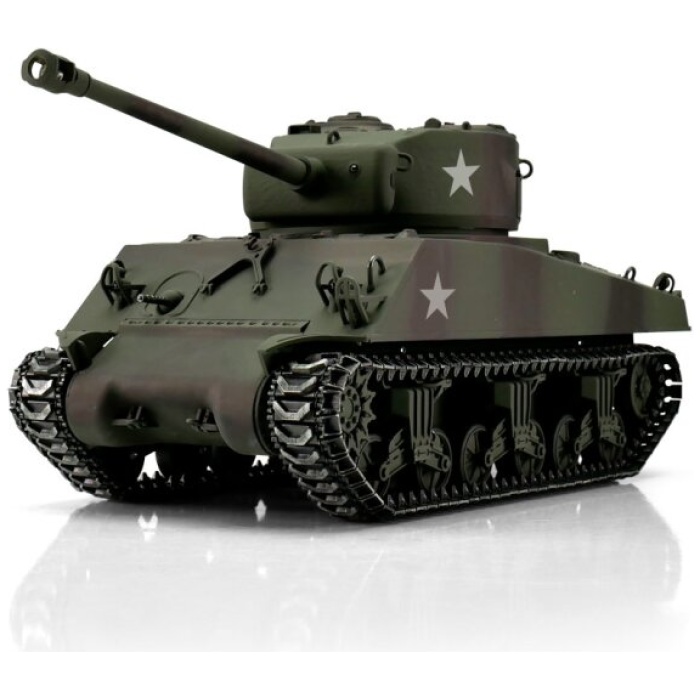 Militar Tank 1/16 RC M4A3 Sherman 76mm camo IR Smoke Torro - Image 1