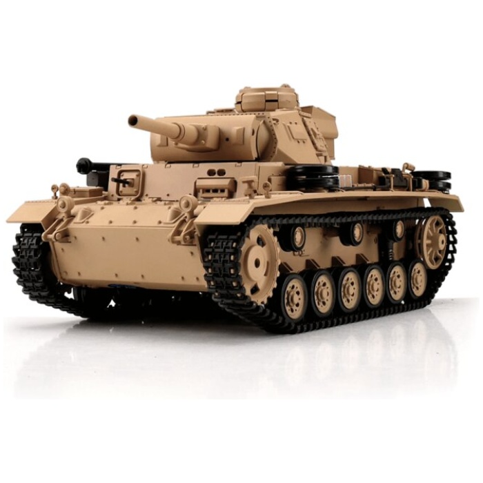 Militar Tank 1/16 RC Panzer III Ausf. H sand BB+IR Torro - Image 1