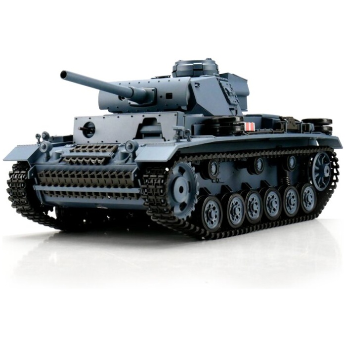 Militar Tank 1/16 RC PzKpfw III Vers. L grey BB+IR (Metal Tracks) Torro - Image 1