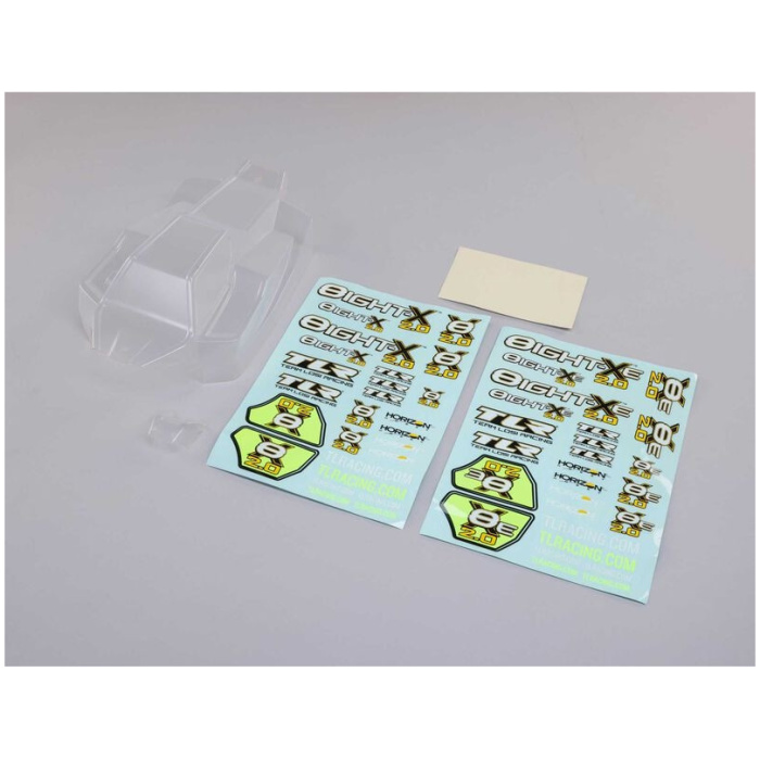 Body Set, Clear, w/Decals: 8X, 8XE 2.0 TLR RACING - Image 1
