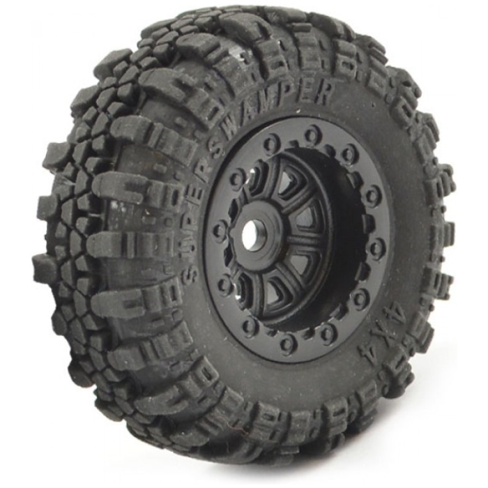 Pneus Outback Mini Swamper Tyre & Wheel Set Black (4) FTX - Image 1