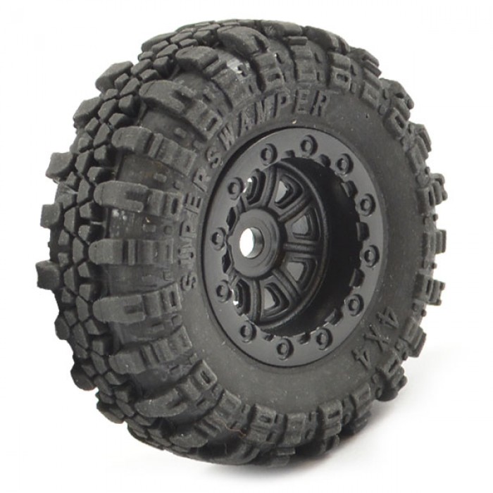 ftx8859bk-pneus-outback-mini-swamper-tyre-&-wheel-set-black-4-ftx Pneus Outback Mini Swamper Tyre & Wheel Set Black (4) FTX - Image 1