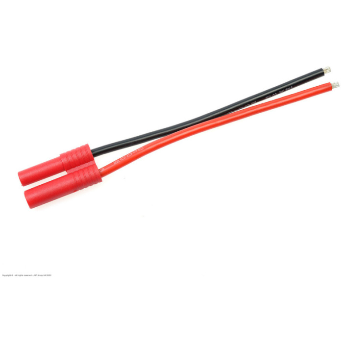 4.0mm gold connector, Female, silicon wire 14AWG, 10cm (1pc) REVTEC - Image 1