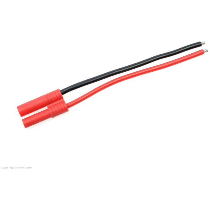 4.0mm gold connector, Male, silicon wire 14AWG, 10cm (1pc) REVTEC - Image 1