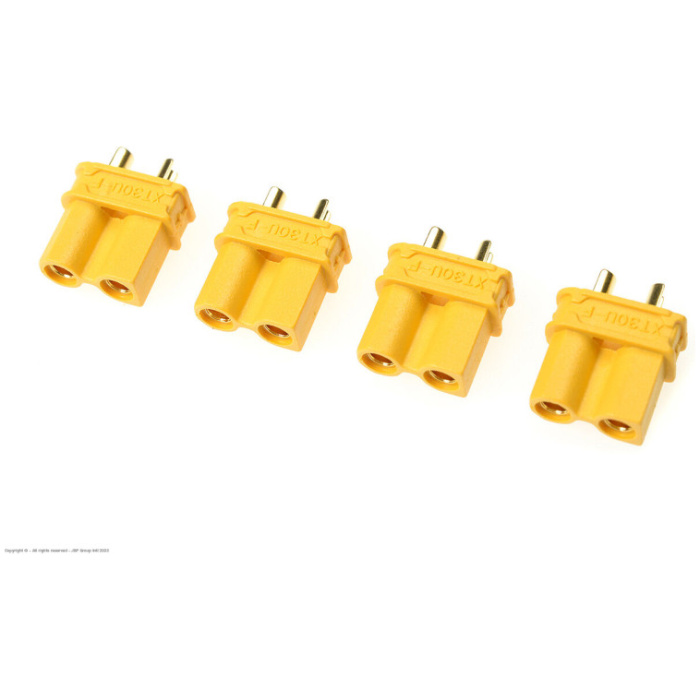 Connector - XT-30U - Gold Plated - Male - 4 pcs REVTEC - Image 1