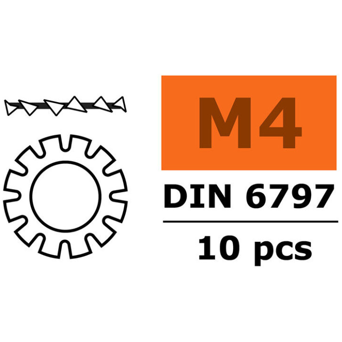 Locking Washer M4 - Galvanized Steel - 10 pcs REVTEC - Image 1