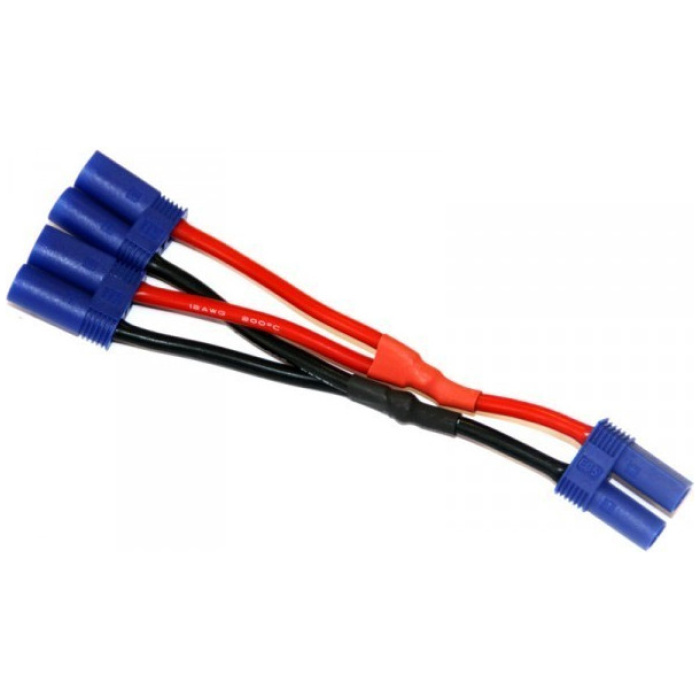 Power Y-Lead - Parallel - EC-5 - 12AWG Silicone Wire - 12cm REVTEC - Image 1