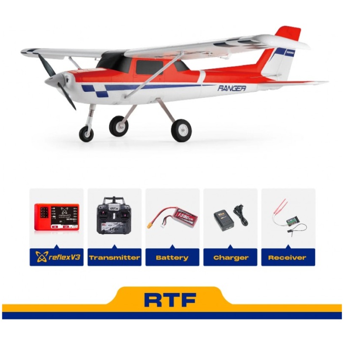 Avião 1220mm Ranger EP V2 Plane with Reflex V3 Red RTF FMS - Image 2
