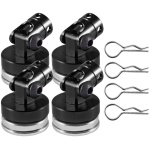 Clipless RC Magnetic Body Post Mount Metal w/ Clips1/10 Black (4) SM Parts