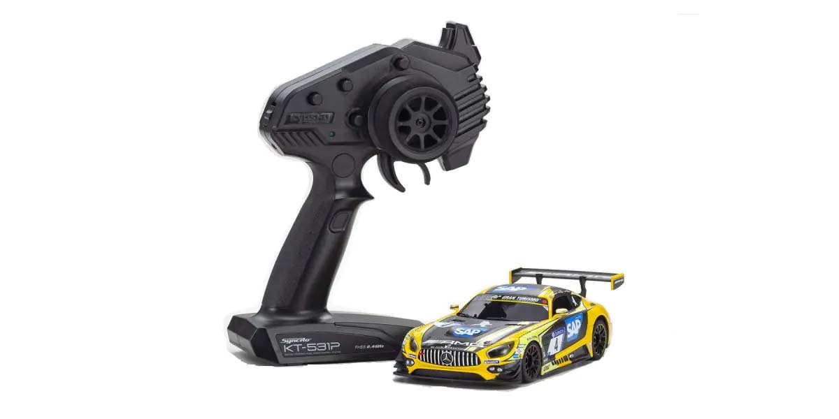 k.32355ybk-mini-z-mr03-rwd-mercedes-amg-gt3-24h-nbg'18-no.4-w-mmkt531p-kyosho- Mini-Z MR03 RWD Mercedes AMG GT3 24h NBG'18 No.4 (W-MM/KT531P) Kyosho - Image 1
