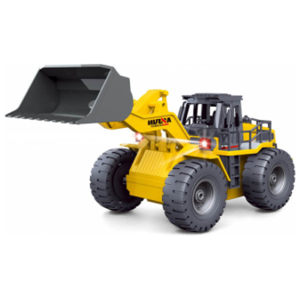 Carregadora 1/18 2.4G 9 Channel Wheeled Loader Truck With Die Cast Bucket Huina