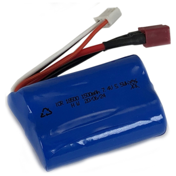Tracer Hi-Capacity Li-Ion 7.4V 1500Mah Battery Pack For Brushed With Deans Connector FTX